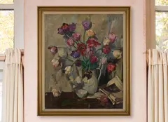 David Alison, A JUG OF TULIPS, oil on canvas