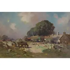 Robert Russell MacNee, THE FARM STEADING, oil on canvas