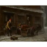 Frederick Daniel Hardy, LOADING THE CART, 1877, oil on canvas