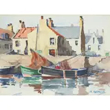 EAST NEUK HARBOUR by Mary Nicol Neill Armour, watercolour, sold Feb 2025