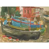 William Wilson, FISHING PORT, BRITTANY, Watercolour and ink