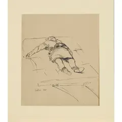 Jankel Adler, SOLDIER SLEEPING (OPUS 138), 1940, pen and ink on paper
