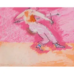 David Michie, PINK PERFORMER, mixed media on paper