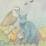 Brenda Lenaghan, OWL & THE PUSSYCAT, gouache