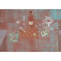 Carlo Rossi, STILL LIFE WITH AMARONE, 1979, mixed media and collage on paper