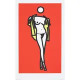 Julian Opie, WOMAN TAKING OFF MAN'S SHIRT, 5 (CRISTEA P.244), 2003, Screenprint, from the edition of unknown size, published by K21 Kunstammlung Nordrhein-Westfalen
