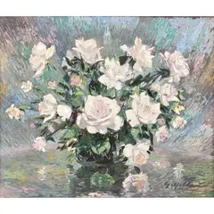 Tom Gilfillan, STILL LIFE OF ROSES, oil on canvas