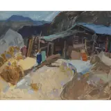 Sheila Macnab MacMillan, OLD SHEDS ABOVE MONTEJAQUE, SPAIN, 2000