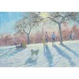 John Stillman, SNOW DAY, oil on board