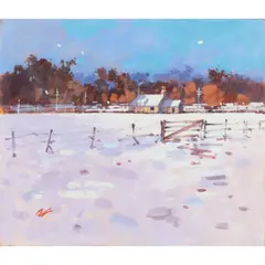 James Orr, WINTER FIELDS, acrylic on board