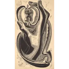 Gertrude Hermes, ADAM AND EVE, 1933, Wood engraving, 29/30