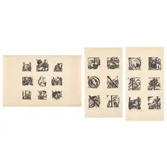 INITIALS FOR 'THE FABLES OF ESOPE' by William McCance, wood engravings, Artist's Proof, sold Oct 2024