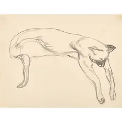 THREE CAT SKETCHES by William McCance, Pencil sketch (3), sold Oct 2024