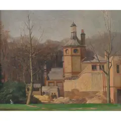 John Bulloch Souter, AN ARMY BASE IN WINTER, oil on canvas board