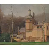 John Bulloch Souter, AN ARMY BASE IN WINTER, oil on canvas board