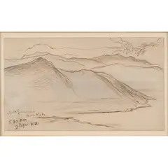 Edward Lear, MOUNT GENEROSA, BELLA VISTA, 1881, ’ pencil, pen and brown ink