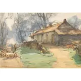 David Farquharson, ENTRANCE TO GLENEAGLES, 1900, watercolour and bodycolour