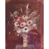 Mardi Barrie, FLORAL STILL LIFE, gouache on card