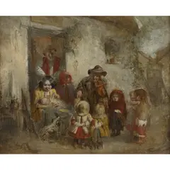 John Burr, A WANDERING MINSTREL, Oil and pencil on board