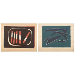 TWO DESIGNS FOR PORTHIA PRINTS - HEALS TABLE MATS by Denis Mitchell, Screenprint, sold Oct 2024