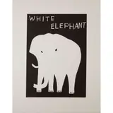 David Shrigley, WHITE ELEPHANT, 2021, Linocut, 86/100