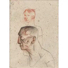 MAN & BOY by Peter Howson, pencil and chalk on handmade paper, sold Oct 2024