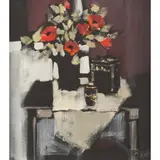 Ethel Walker, BLACK TABLE, gouache