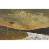 Julian Paltenghi, A TREE, A COUNTRY ROAD, DUSK, 1987, oil on board