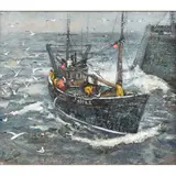 Valerie Fraser, LITTLE FISHING BOAT, oil on board