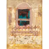 Christine Woodside, ORNATE WINDOW, 1960, mixed media with collaged components on paper