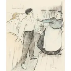 Théophile Steinlen, LA MINEURE, ink and crayon