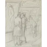 Théophile Steinlen, IN THE GALLERY, pencil on paper