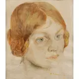 Max Liebermann, PORTRAIT OF A GIRL (MÄDCHENBILDNIS), watercolour on paper