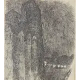 Jean Marchand, ÎLE ST. LOUIS, PARIS, pen and ink on paper
