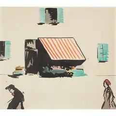 Claud Lovat Fraser, FRENCH STREET AND OTHER DRAWINGS, ink, watercolour and gouache on card