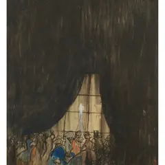 Claud Lovat Fraser, MASKED BALL, charcoal, watercolour and gouache on paper