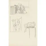 Keith Vaughan, SHEET OF STUDIES, c. 1952, pencil on paper