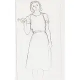 John Craxton, STANDING GIRL, 1953, charcoal on paper