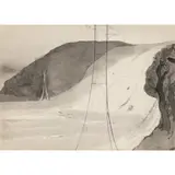 Edward Burra, DOWNLAND LANDSCAPE, ink, crayon and wash on paper