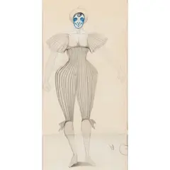 Edward Burra, COSTUME DESIGN FOR CLOWN, pencil, watercolour and gouache on two conjoined sheets