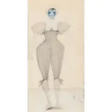 Edward Burra, COSTUME DESIGN FOR CLOWN, pencil, watercolour and gouache on two conjoined sheets