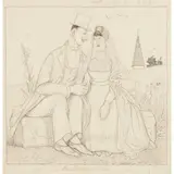 Oskar Zwintscher, THE MARRIED COUPLE, 1902, ink and pencil on paper