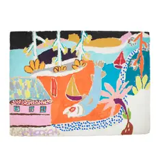 Malcolm de Chazal, LANDSCAPE WITH FISH, poster paint on paper