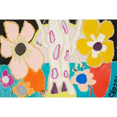 FLOWER GARDEN by Malcolm de Chazal, pencil, watercolour and oil on paper, sold May 2025