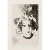 Marie Laurencin, YOUNG WOMAN, initialled in pencil (in the margin lower right) and numbered in pencil I/XX (in the margin lower left), etching on paper