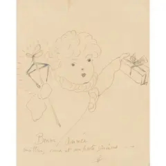 Francis Picabia, HAPPY NEW YEAR, pen and ink on paper