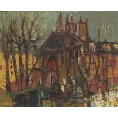 Louis James, THE CHURCH, oil on board