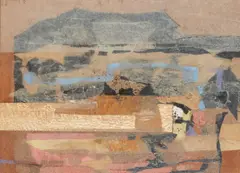 Michael Ayrton, BROKEN BEACH, 1962, collage on board