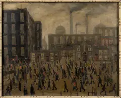 L. S. Lowry, GOING TO THE MILL, 1925, oil on panel [n1]