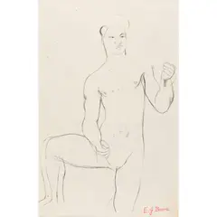Edward Burra, NUDE MODEL / STUDY OF LEGS, pencil on paper